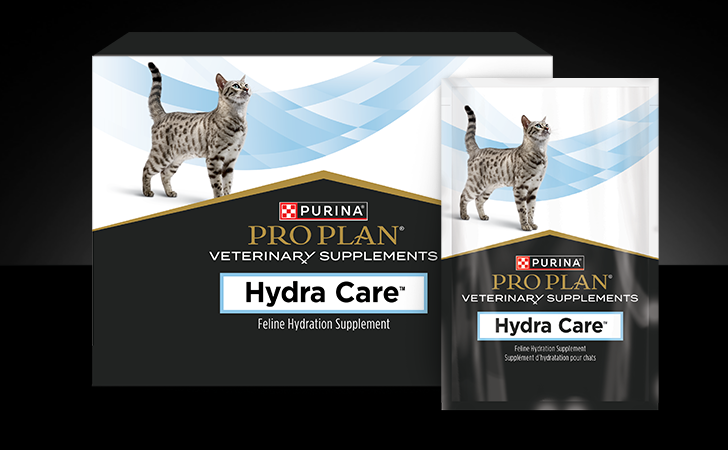 Pro Plan Veterinary Supplement Hydra Care feline box and pouch